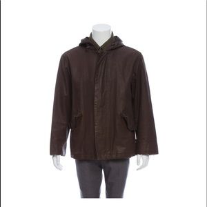 Men’s John Varvatos Italian made coated cotton & linen w/ removable wool lining.